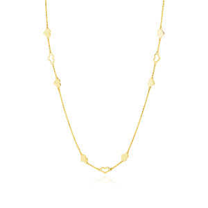 Colier argint lung cu inimi placat cu aur galben DiAmanti Z1750NG-DIA (Argint 925‰ 3,4 g.)